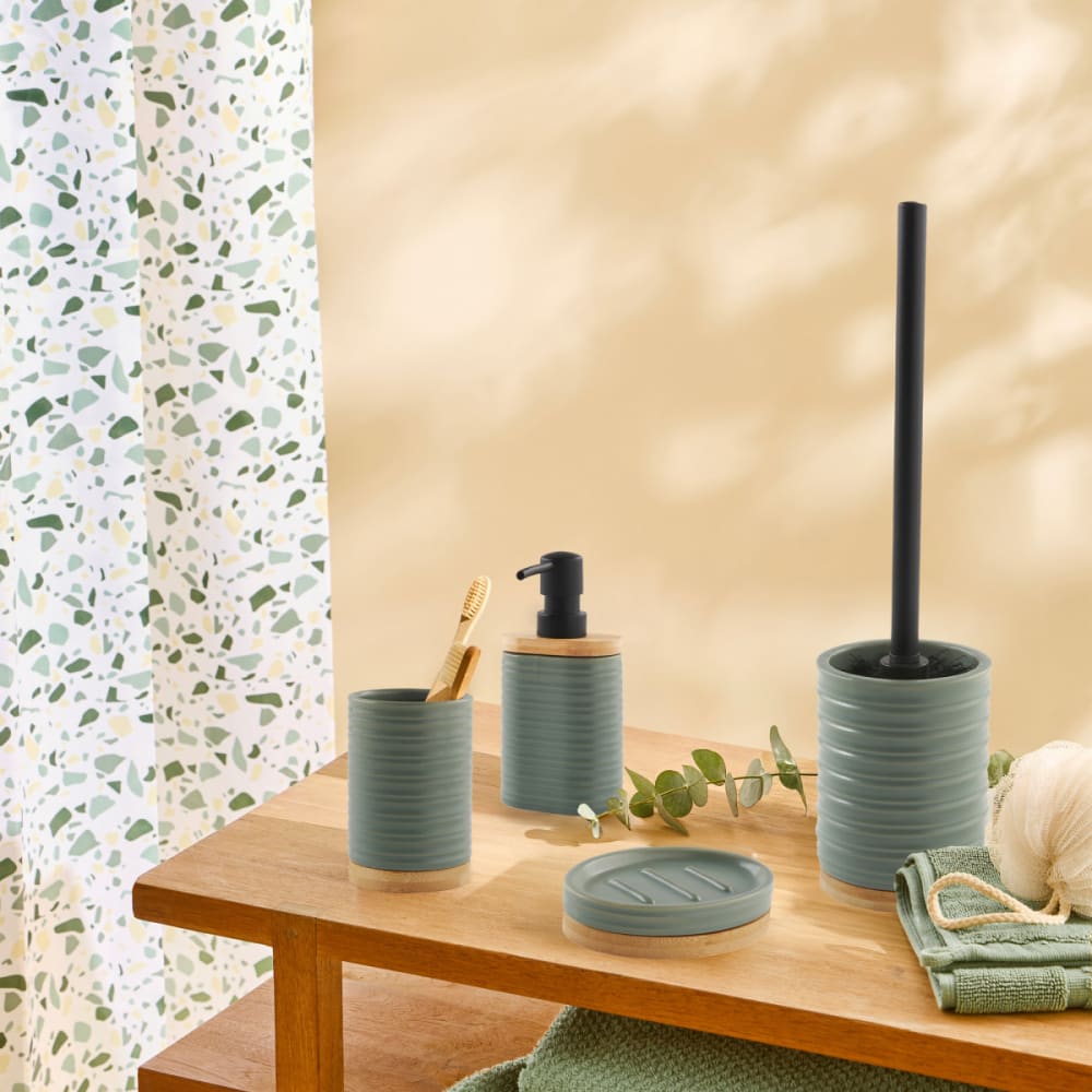 Set salle de bain strié 4 pièces céramique — vue 3