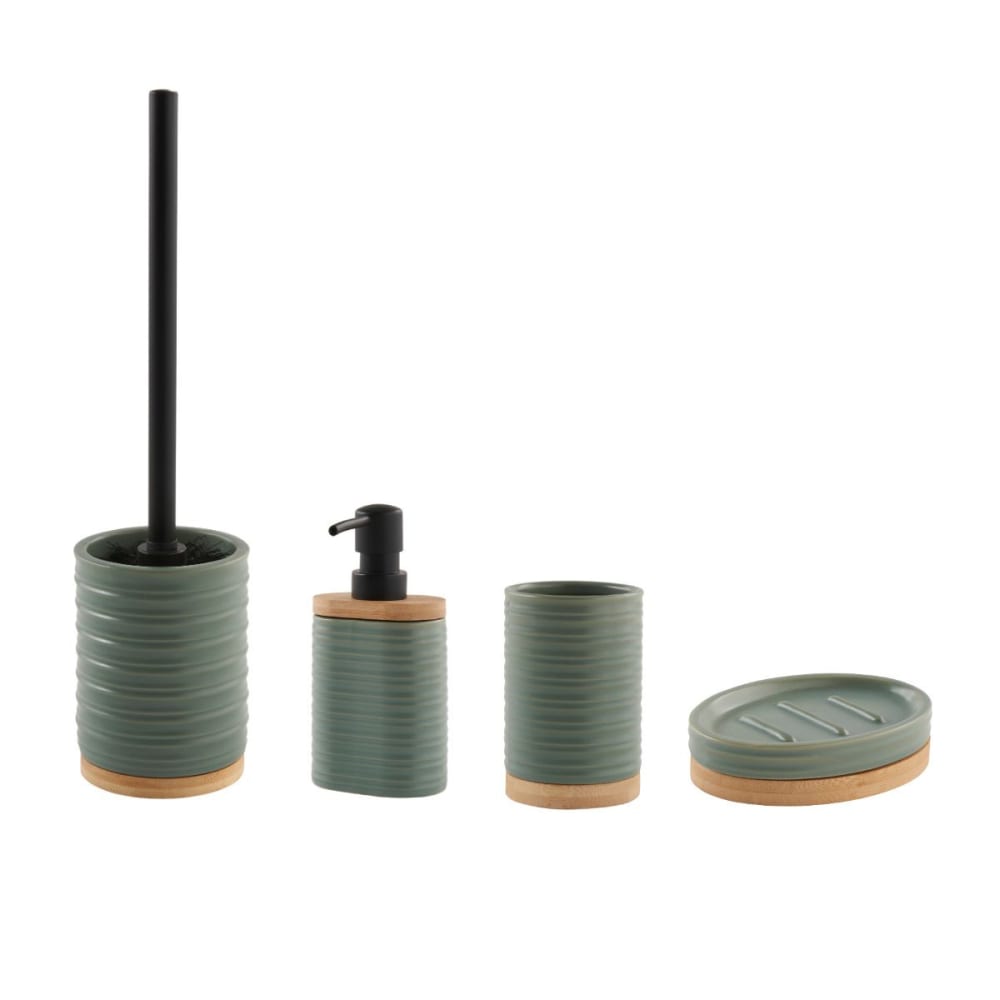 Set salle de bain strié 4 pièces céramique — vue 4