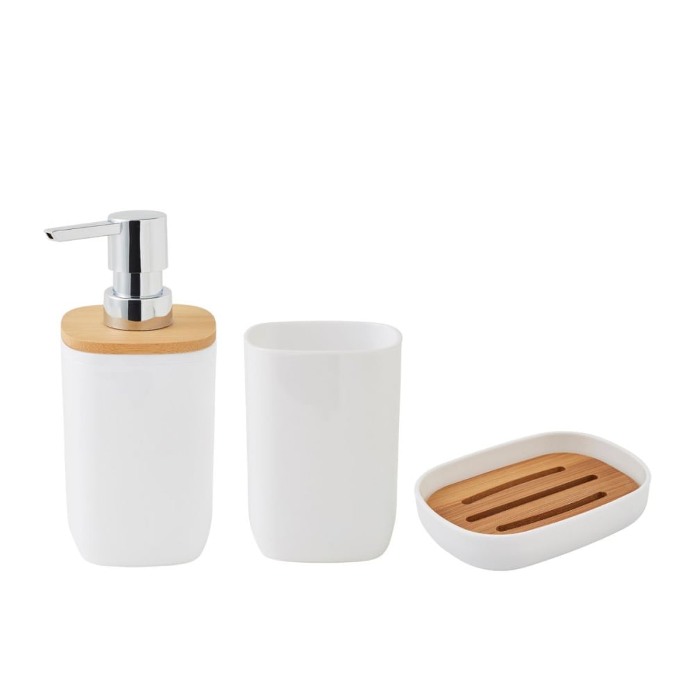 Set salle de bain 3 pièces uni en bambou — vue 3