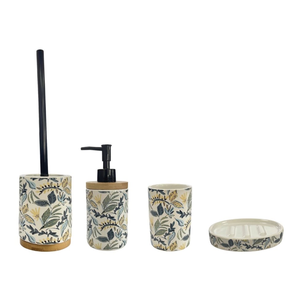 Set salle de bain végétal 4 pièces céramique — vue 4