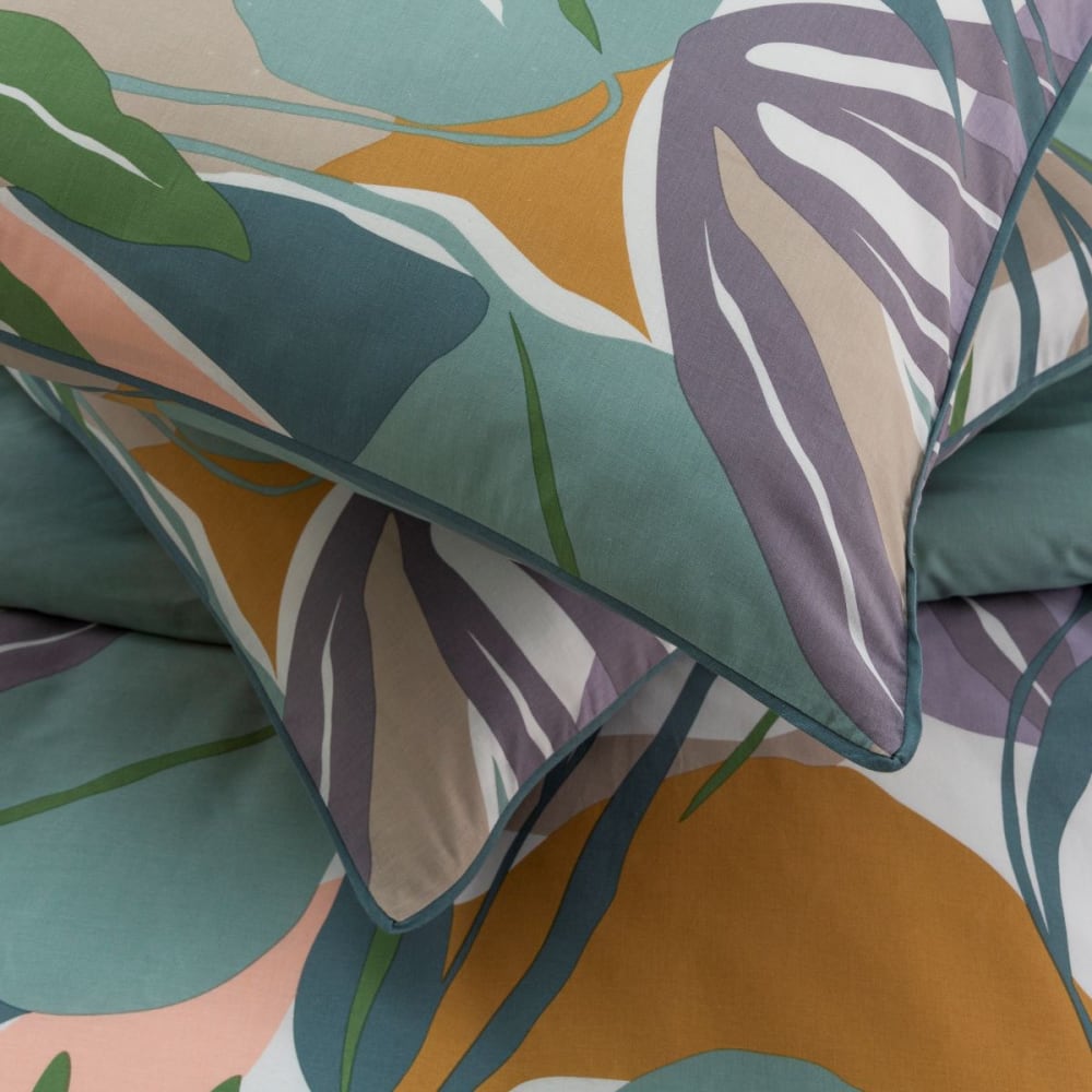 Parure de lit 2 personnes végétal réversible unie 240x220cm - Maisons du Monde