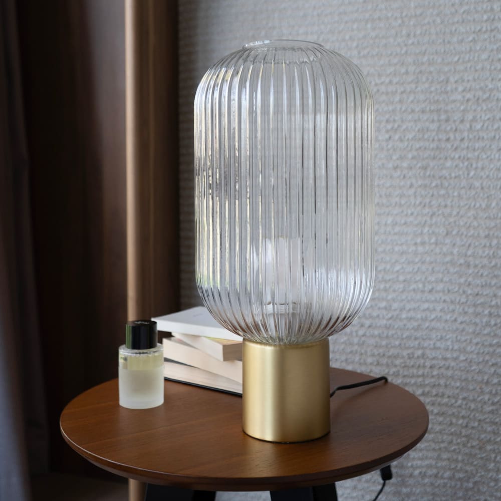 Lampe à poser en verre cannelé — vue 3