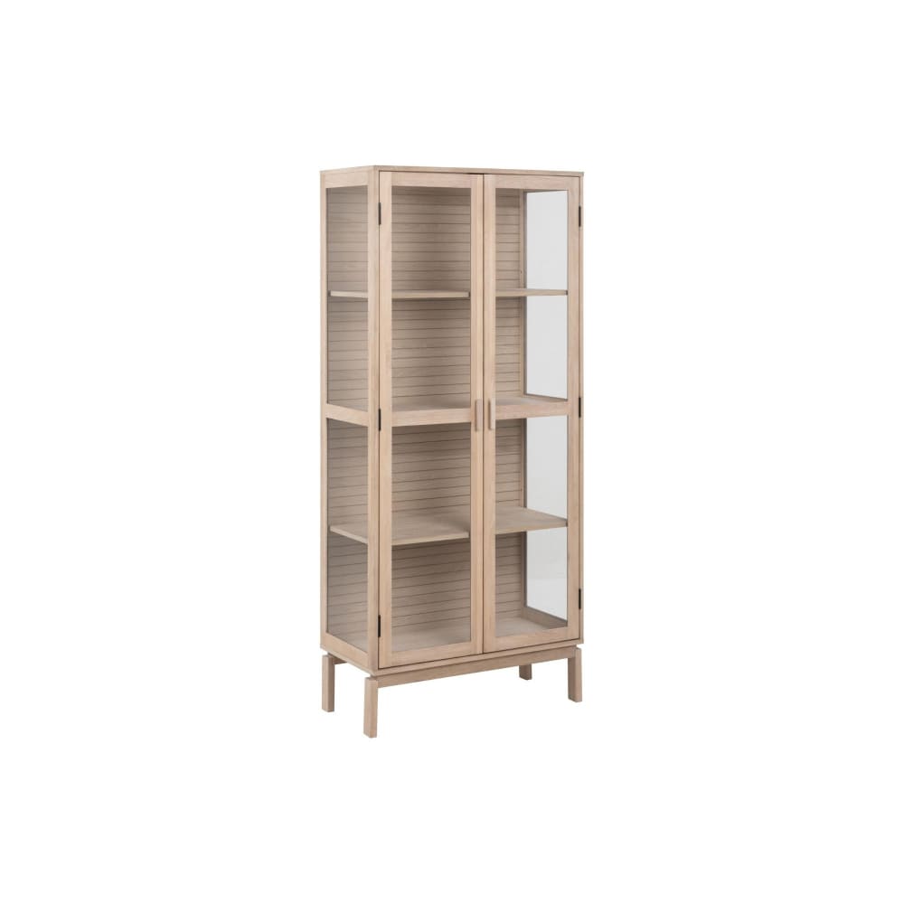 Vitrine en chêne blanchi et verre 2 portes l80 - Maisons du Monde