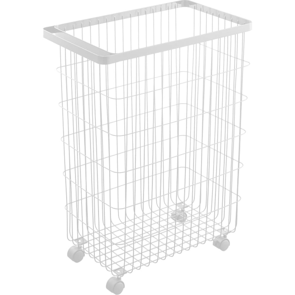 Panier à linge métal haut - h56.5 cm - blanc