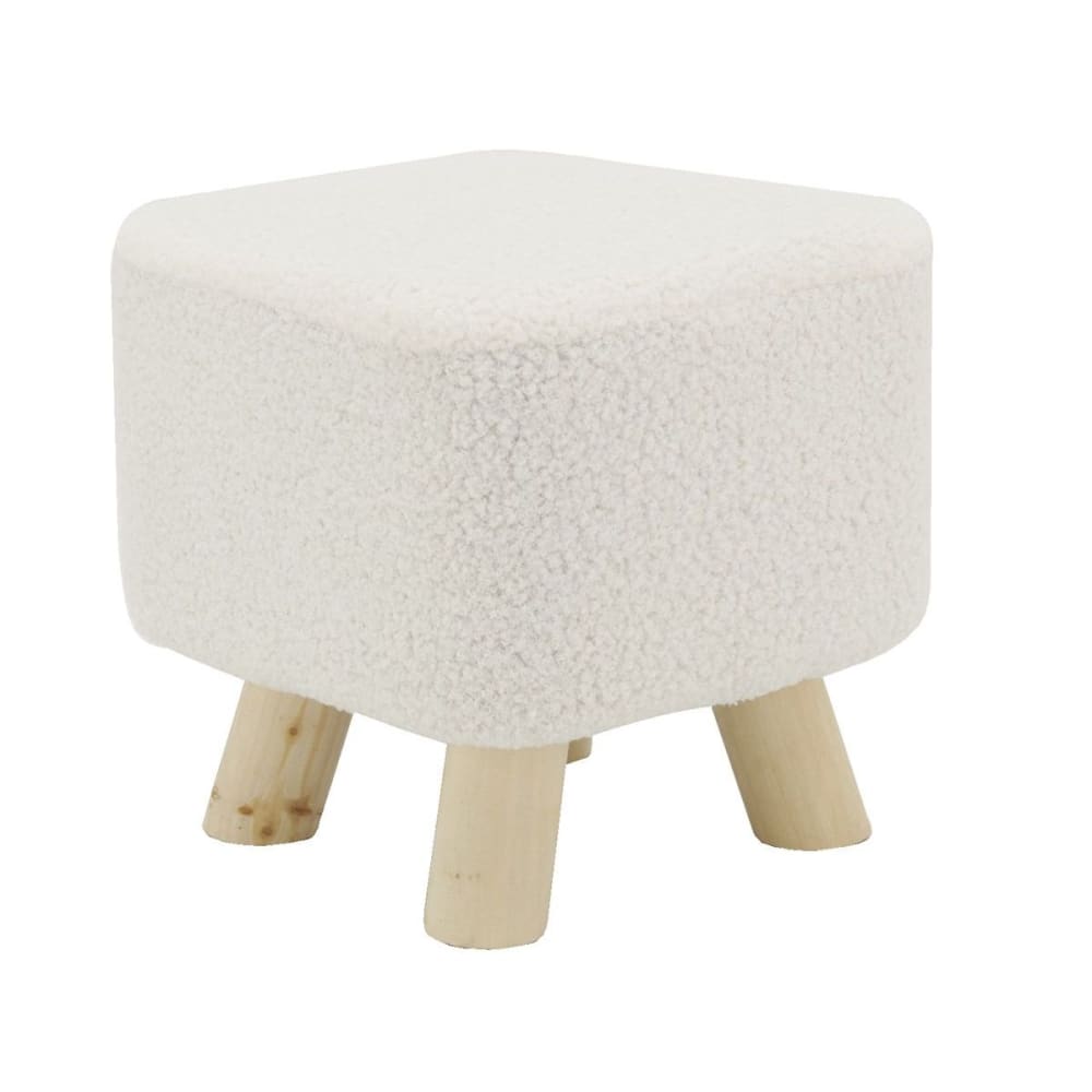 Aubry Gaspard - Tabouret carré enfant en coton bouclettes