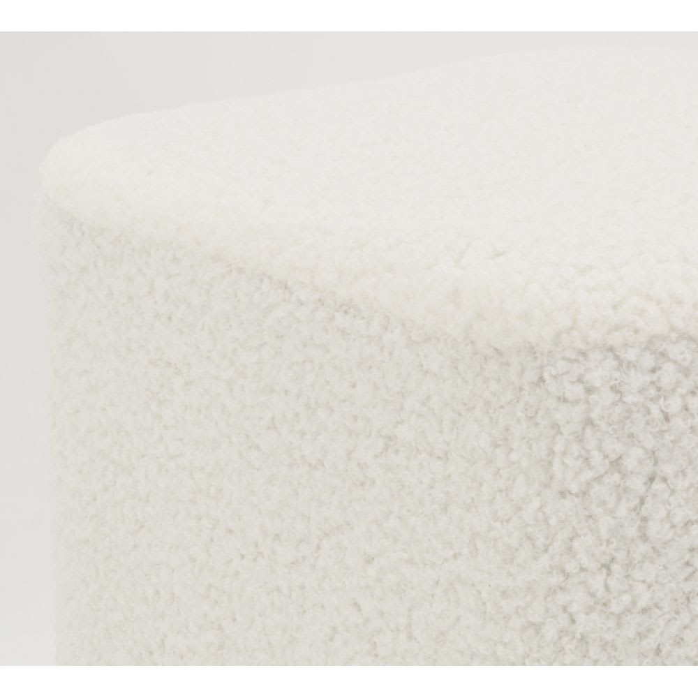 Tabouret carré enfant en coton bouclettes (Aubry Gaspard) - Image 1