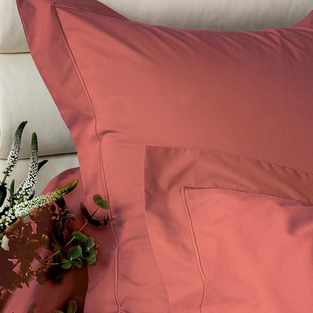 Taie d'oreiller coton terracotta 65x65 cm — vue 4
