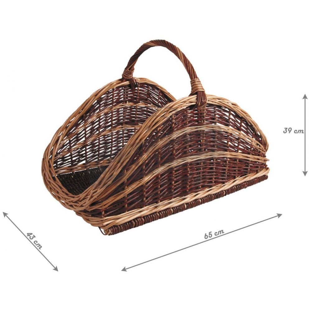 Panier à bûches en osier brut et buff - Maisons du Monde