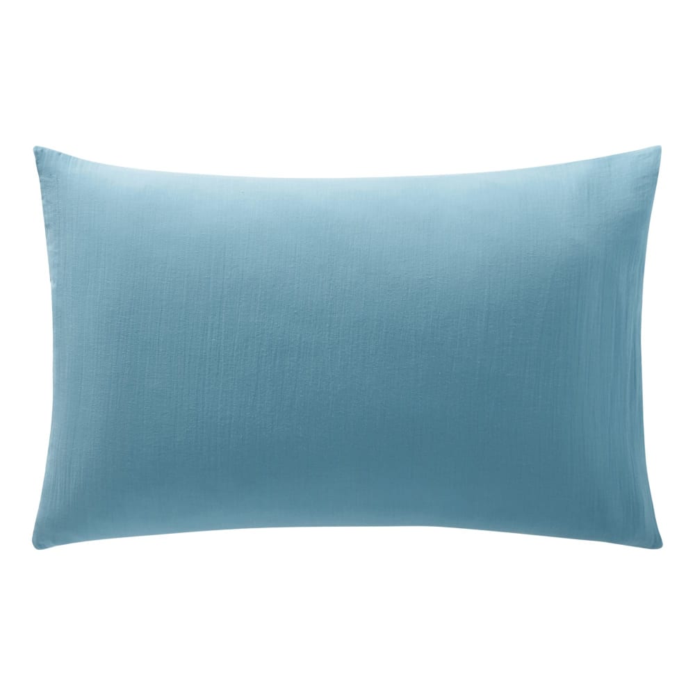Taie sac en coton bleu glacier 65x65cm