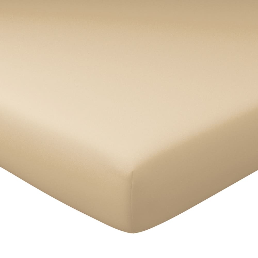 Drap-housse grand bonnet en coton beige 90x200x32cm