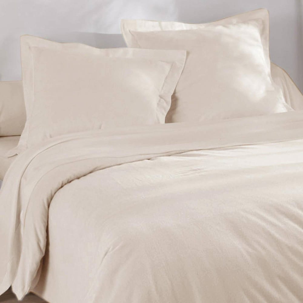 Drap-housse en coton blanc craie 140x200x28cm — vue 3