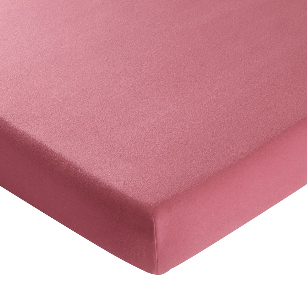 Drap-housse en coton rose framboise 140x200x28cm — vue 3