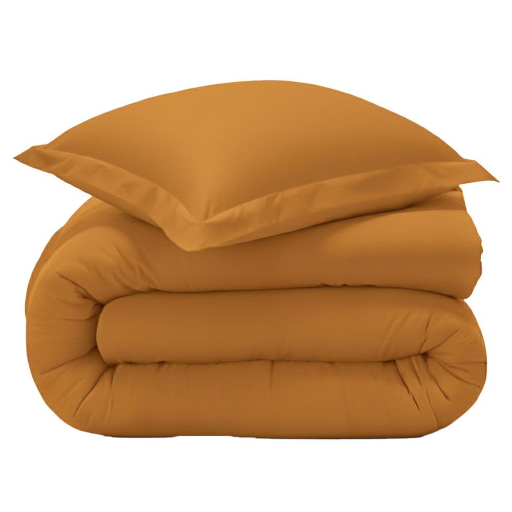 Housse de couette en coton marron bronze 260x240cm — vue 4