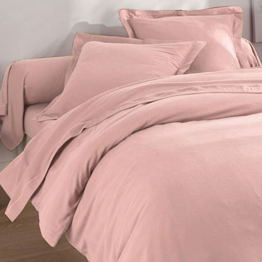 Housse de couette en coton rose poudré 200x200cm — vue 4
