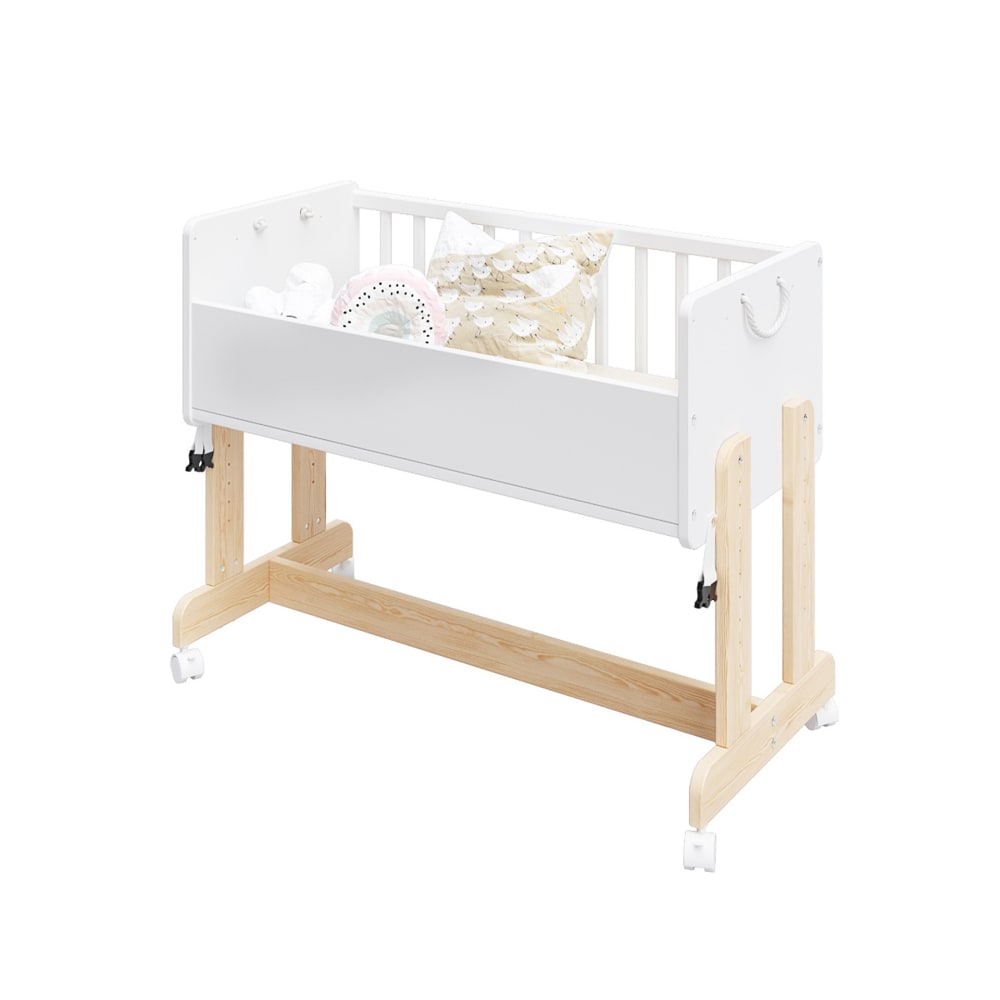 Premiers Moments Beistellbett Wiege 5 in 1 - inklusive Matratze BEIGE HOLZ Baby