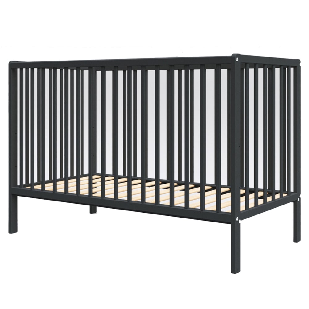 Premiers Moments Mitwachsendes Babybett – 120x60cm GRAU HOLZ Baby