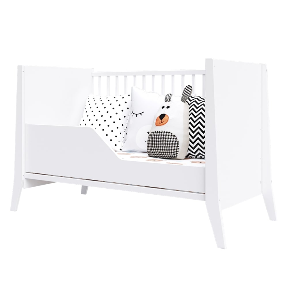 Lit bébé évolutif en bois blanc - 120x60 cm - Maisons du Monde