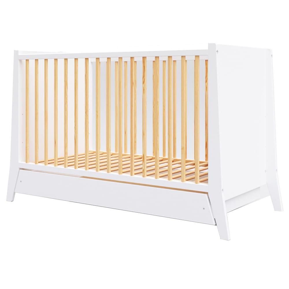 Premiers Moments Mitwachsendes Babybett mit Schublade - 60x120 cm BEIGE HOLZ Baby