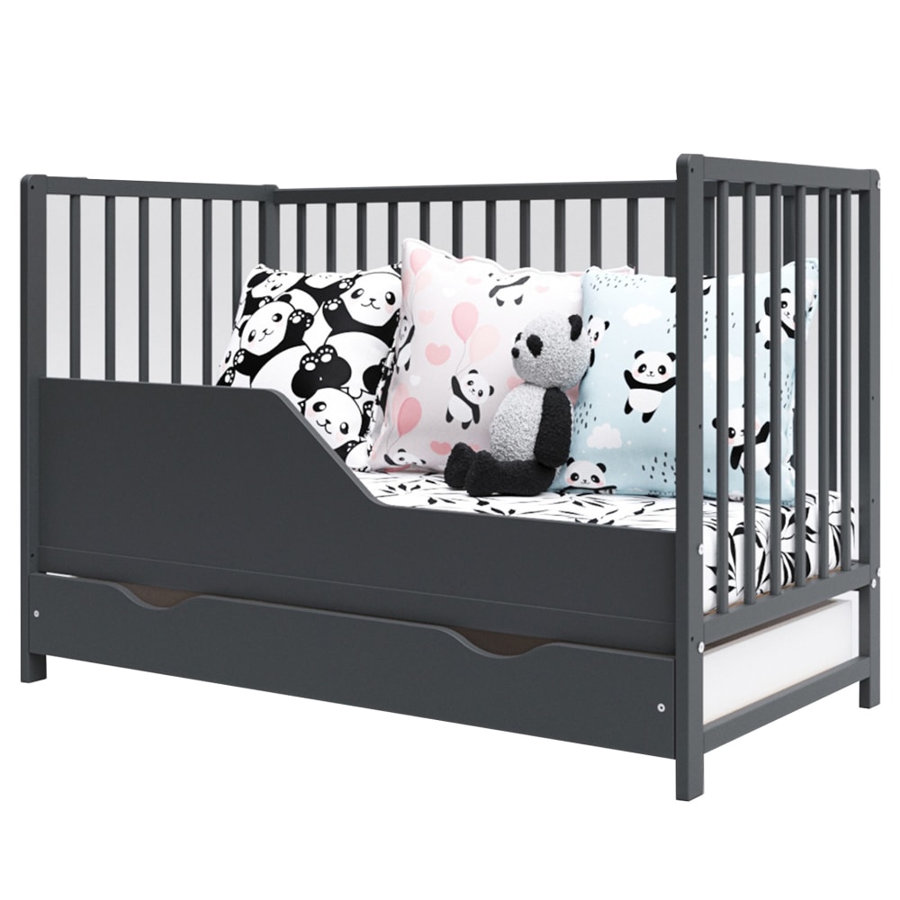 Mitwachsendes Babybett mit Schublade – 120x60cm - Maisons Du