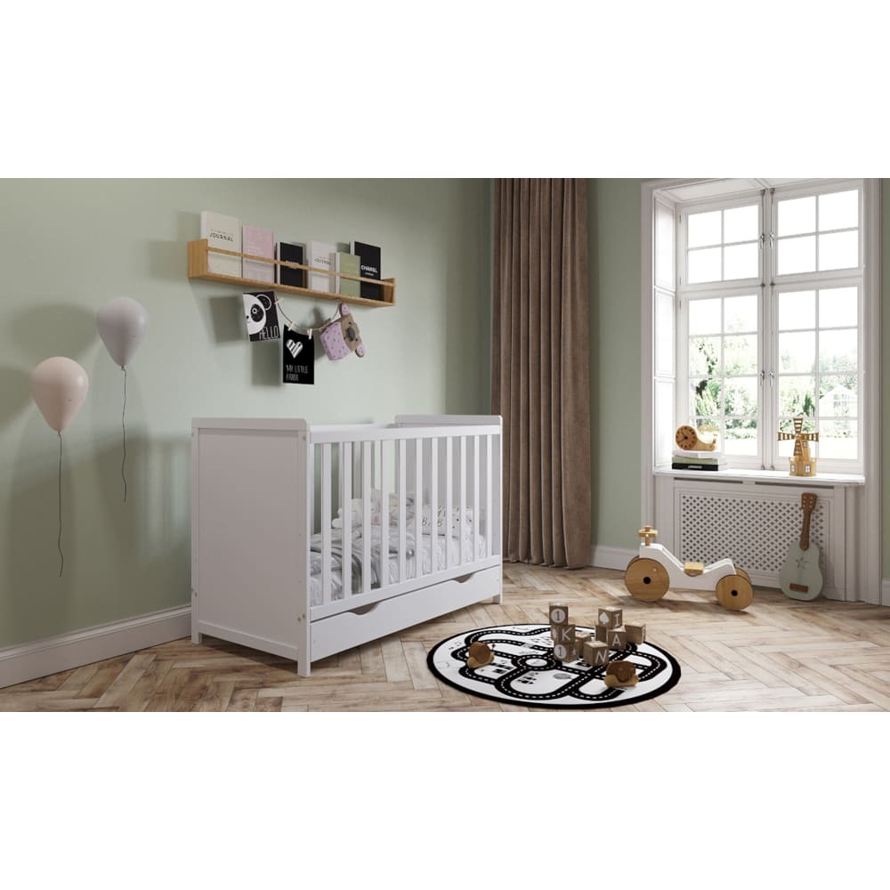 Mitwachsendes Babybett mit Schublade - 60x120 cm - Maisons Du