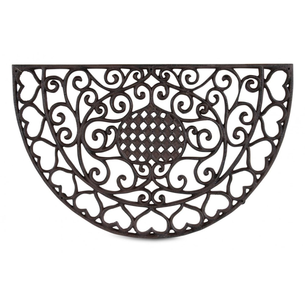 Paillasson demi-lune fonte marron