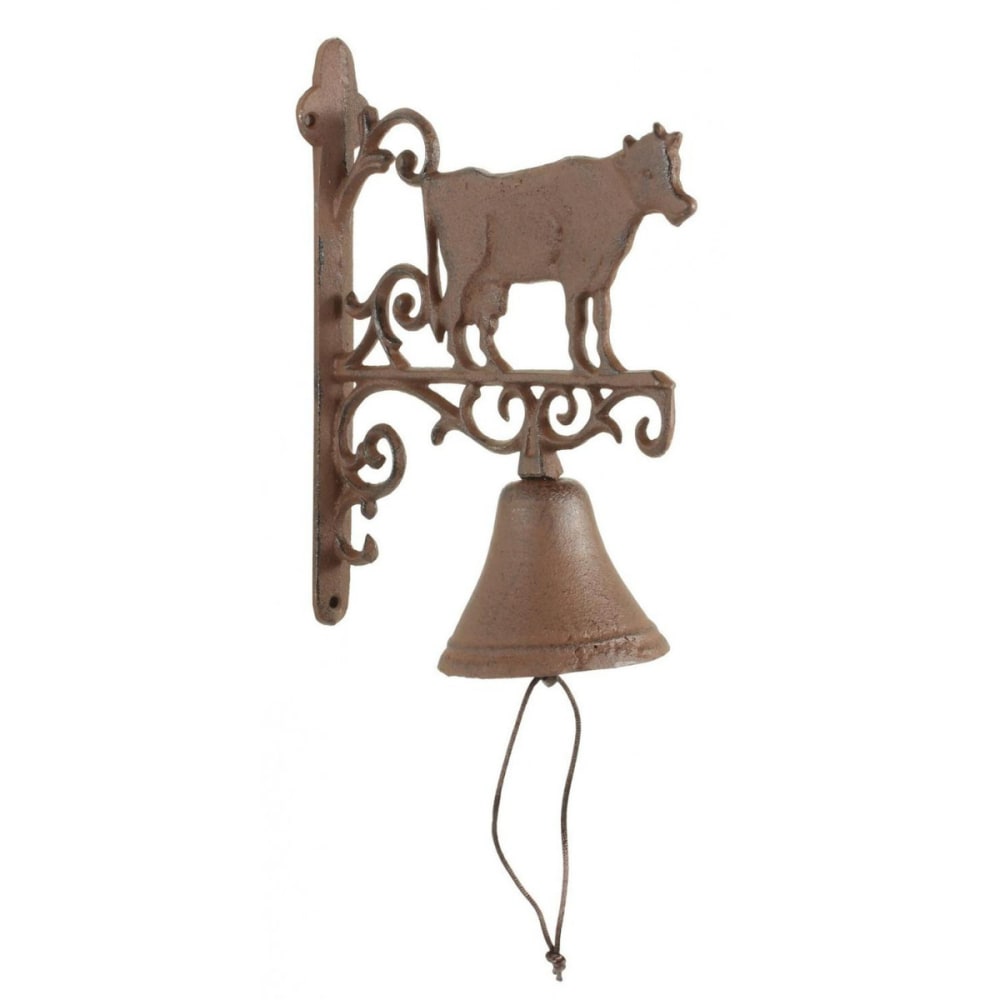Cloche vache fonte marron