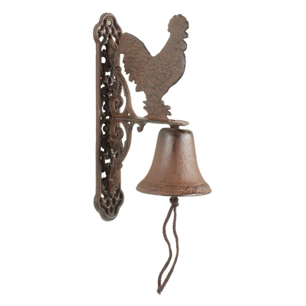 Cloche coq fonte marron