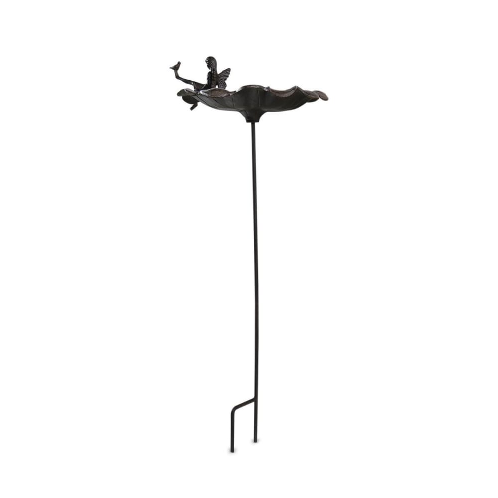 Abreuvoir oiseau ange sur pied fonte marron — vue 4