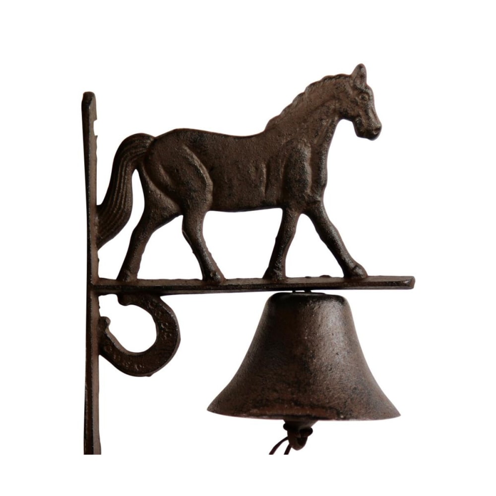 Cloche cheval fonte marron