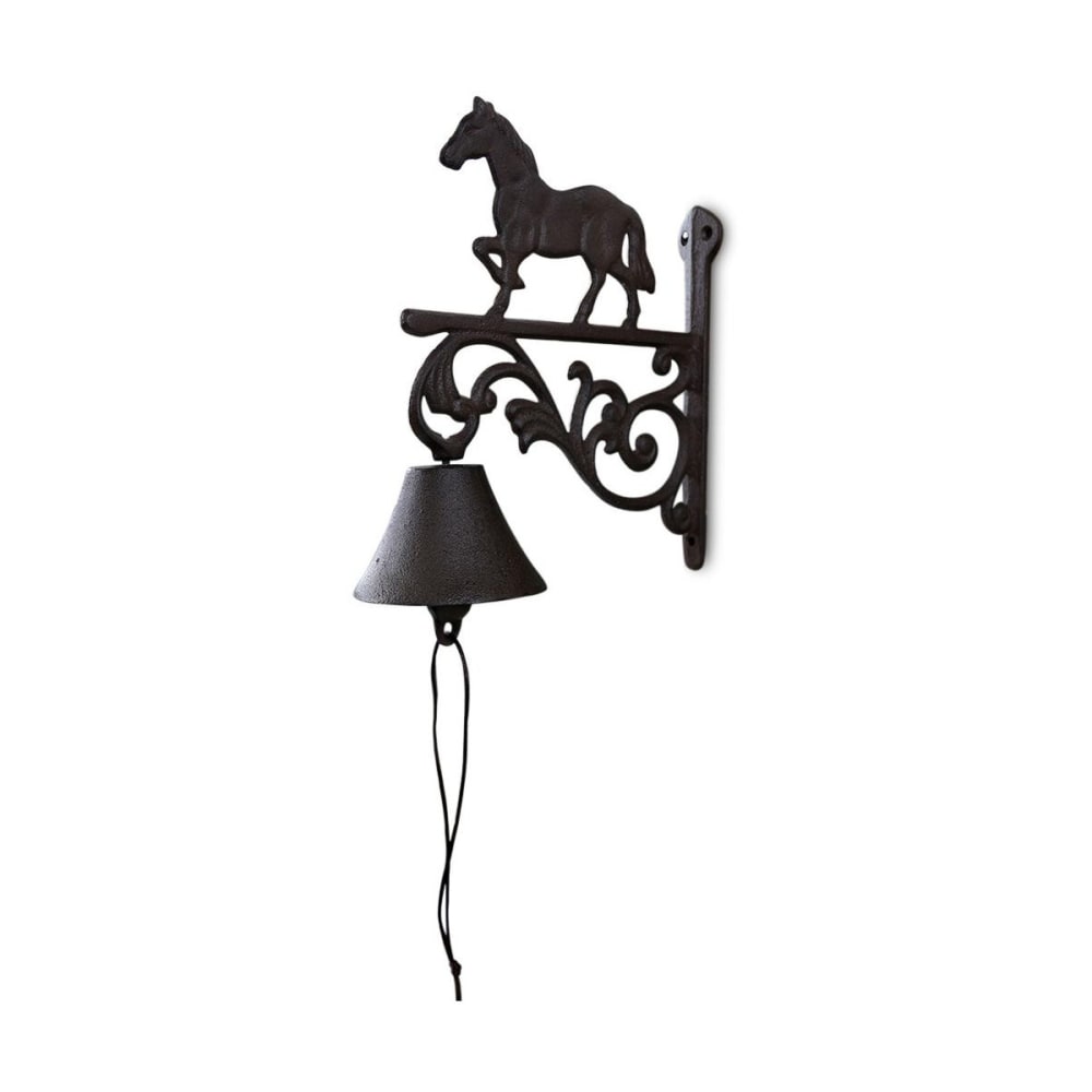 Cloche cheval fonte marron