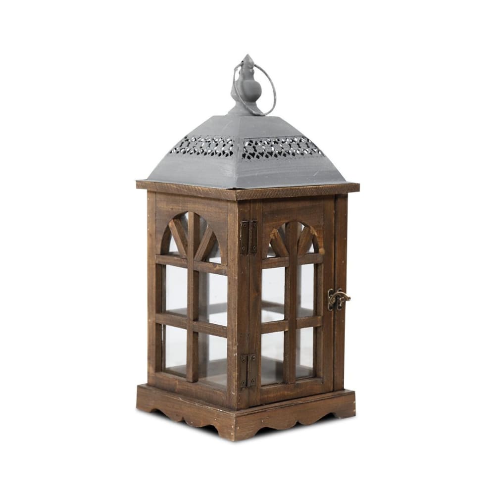 lanterne en bois marron