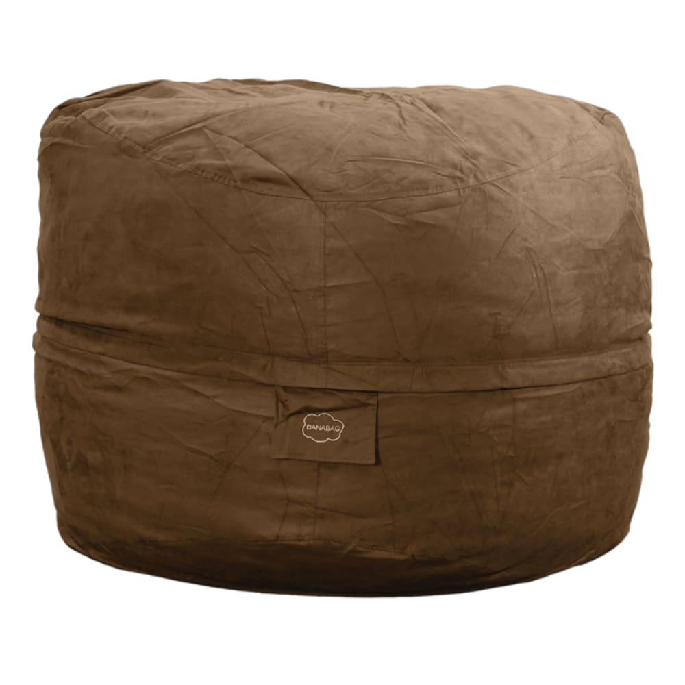 Pouf géant déhoussable microsuède chocolat 140 cm
