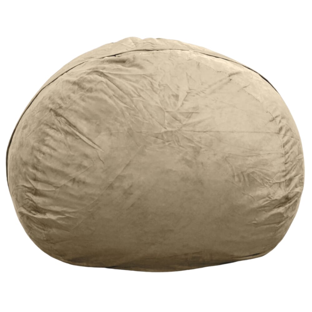 Pouf géant déhoussable microsuède beige 120 cm