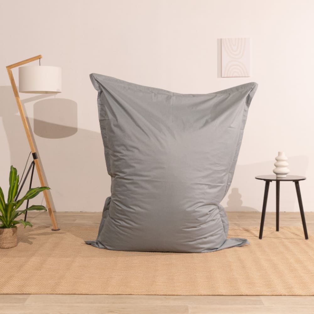 Pouf extérieur imperméable déhoussable anti-uv gris c. 140x180 cm - Maisons du Monde