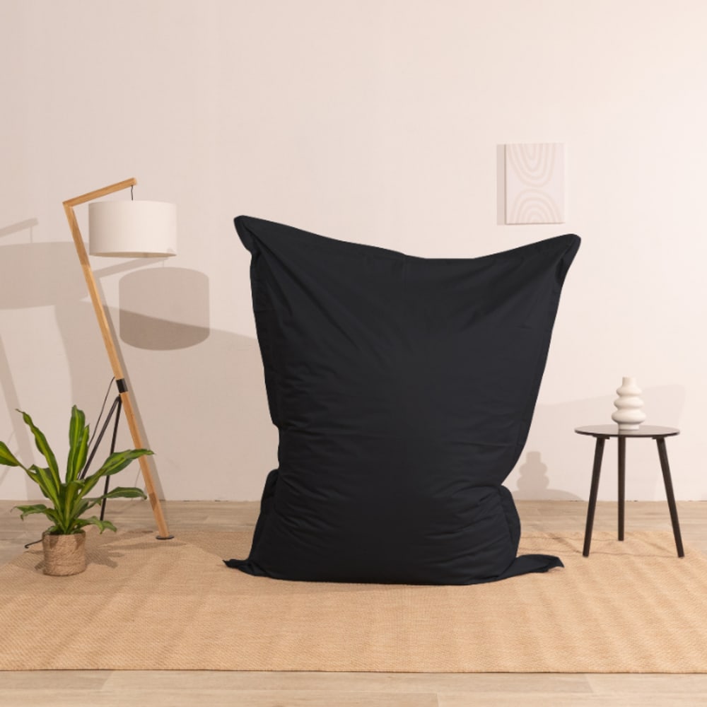 Pouf extérieur imperméable déhoussable anti-uv noir 140 x 180 cm - Maisons du Monde