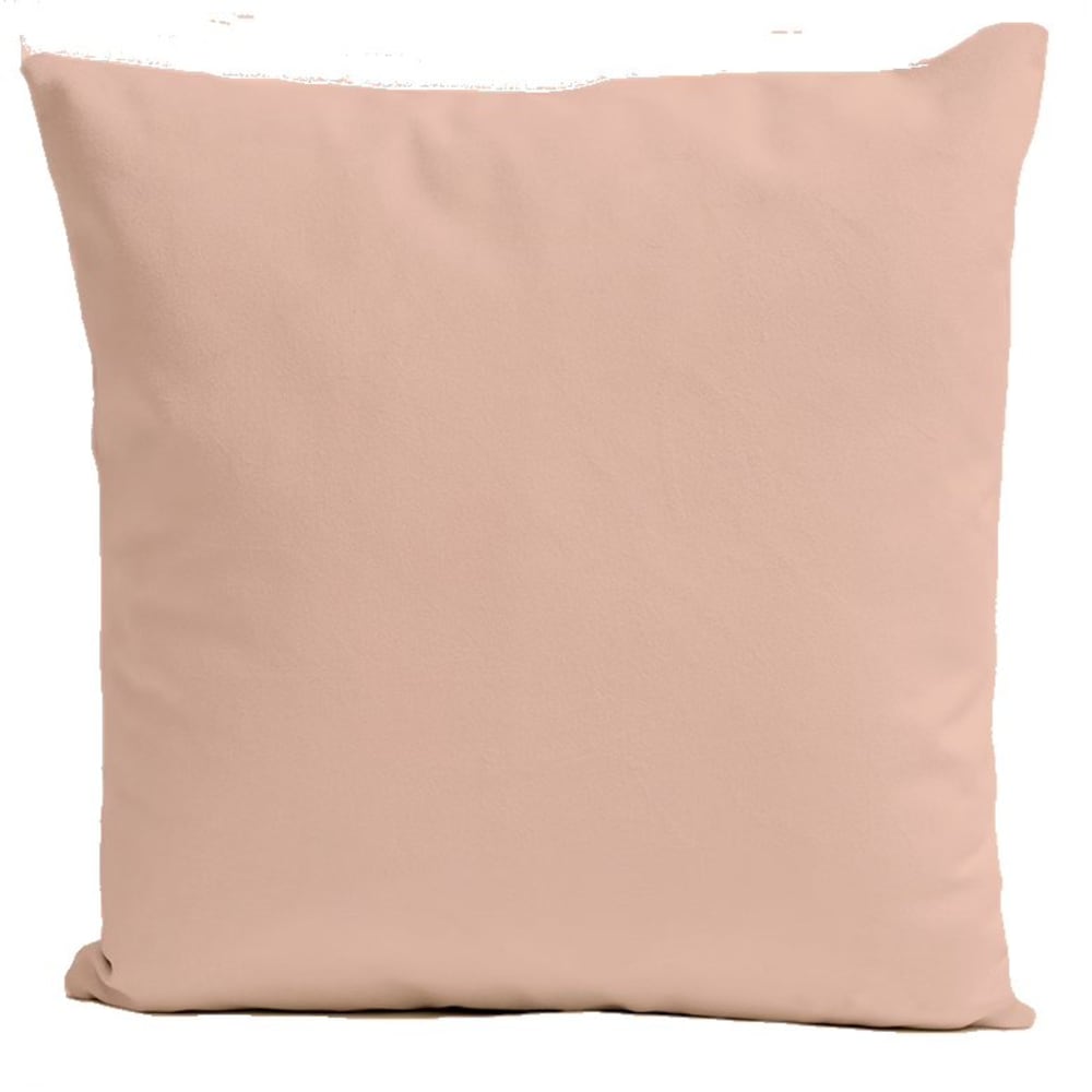 Coussin uni velours rose poudré 40x40cm