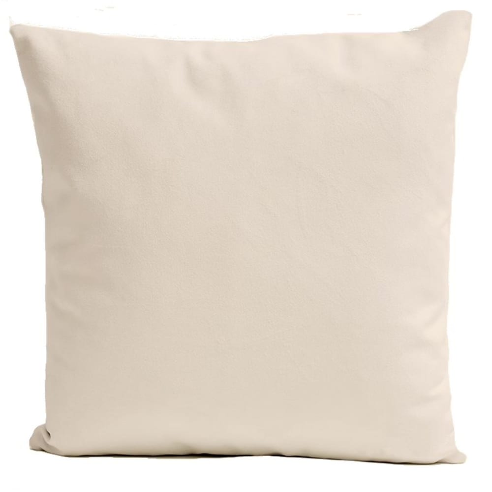 Coussin uni velours beige clair  40x40cm