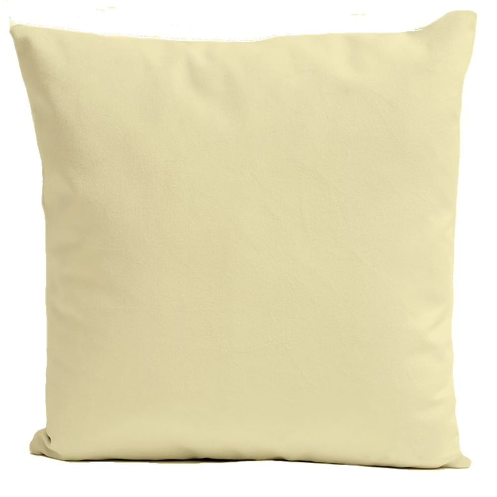 Coussin uni velours jaune pastel  40x40cm