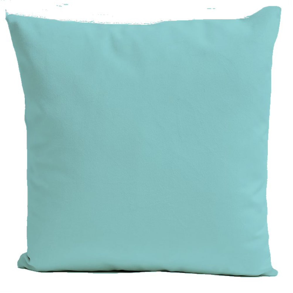 Coussin uni velours bleu clair 40x40cm
