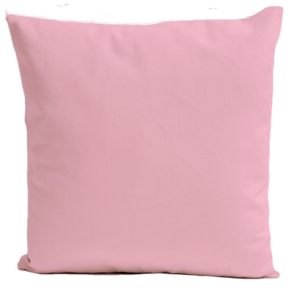 Coussin uni velours rose barbie 40x40cm