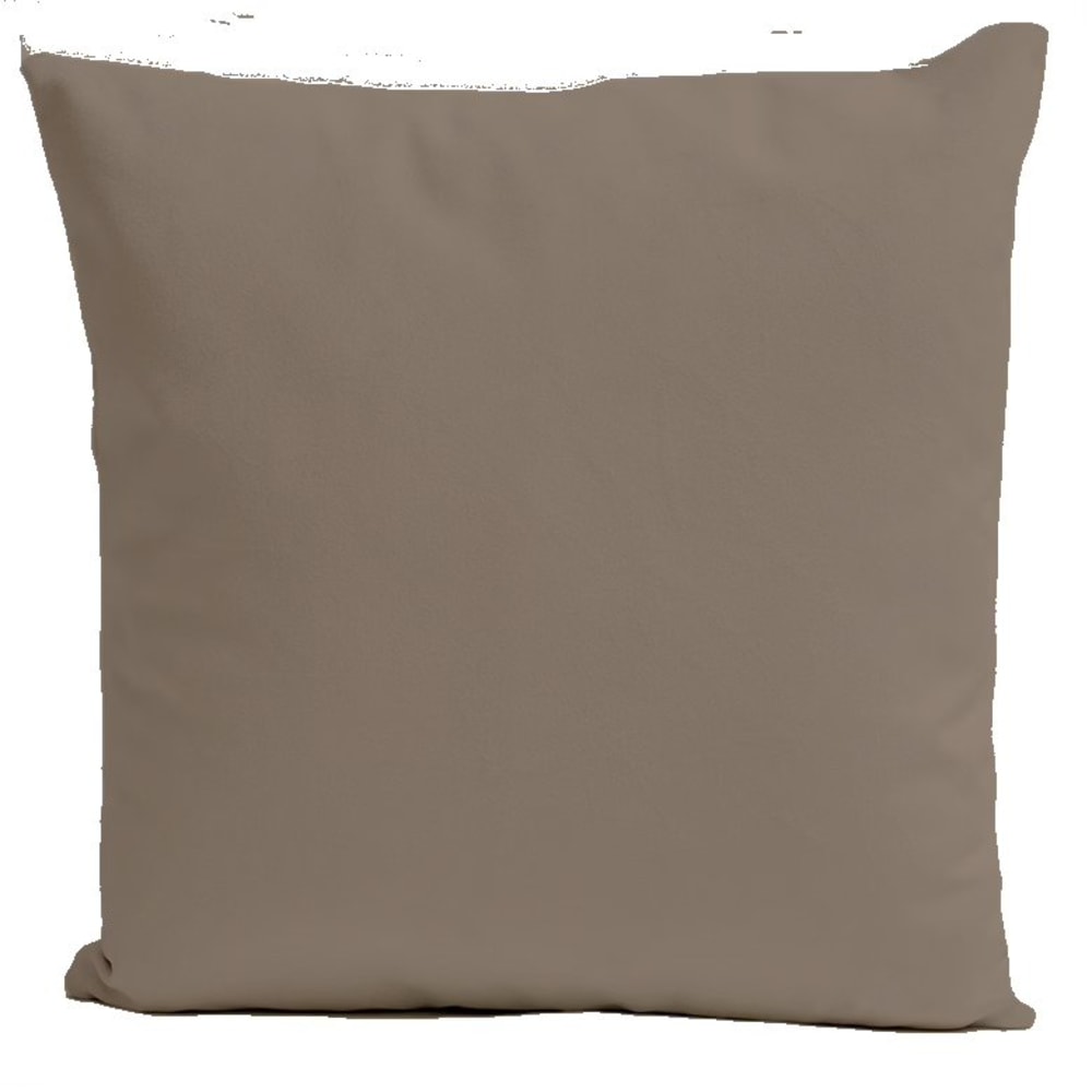 Coussin uni velours taupe 40x40cm