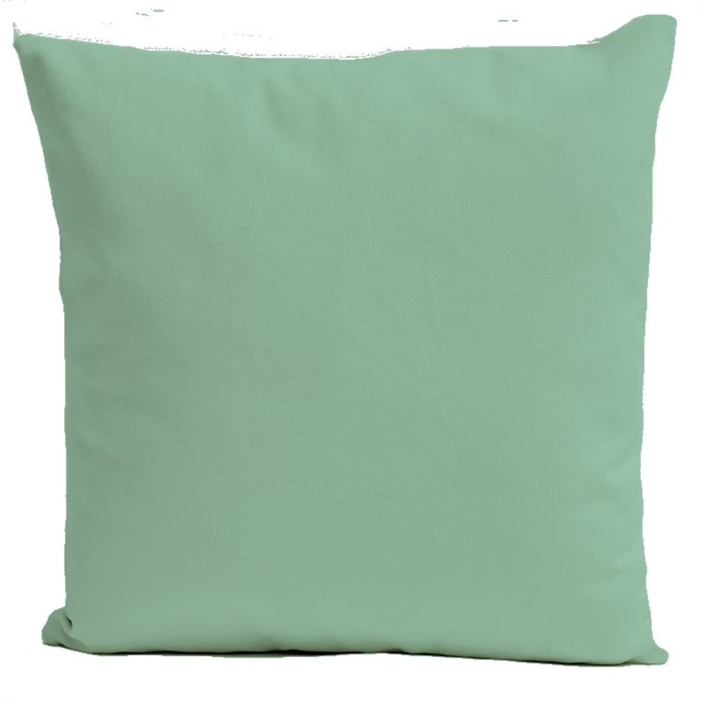 Coussin uni velours vert pâle  40x40cm