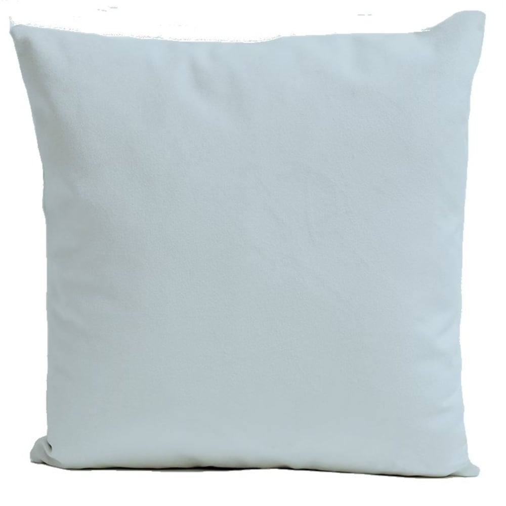 Coussin uni velours bleu pastel 40x40cm