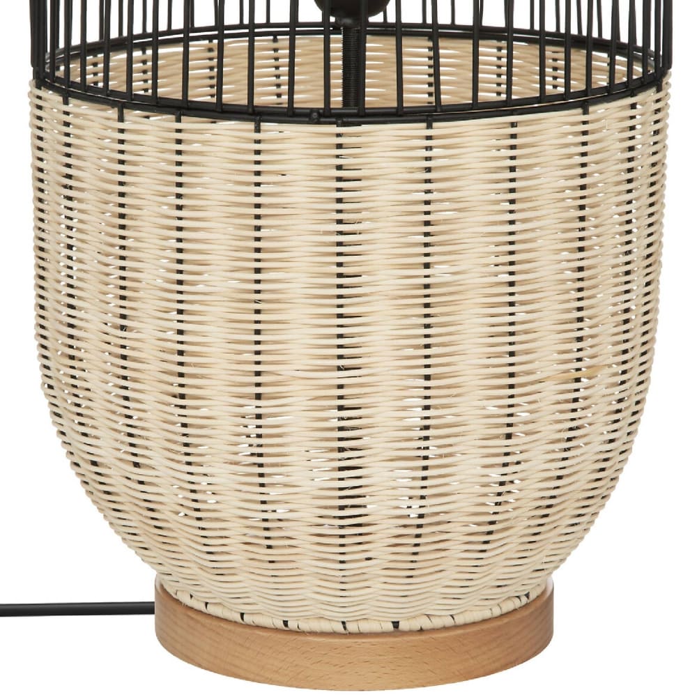 Lampadaire au style excentrique métal/bois naturel h 95 cm