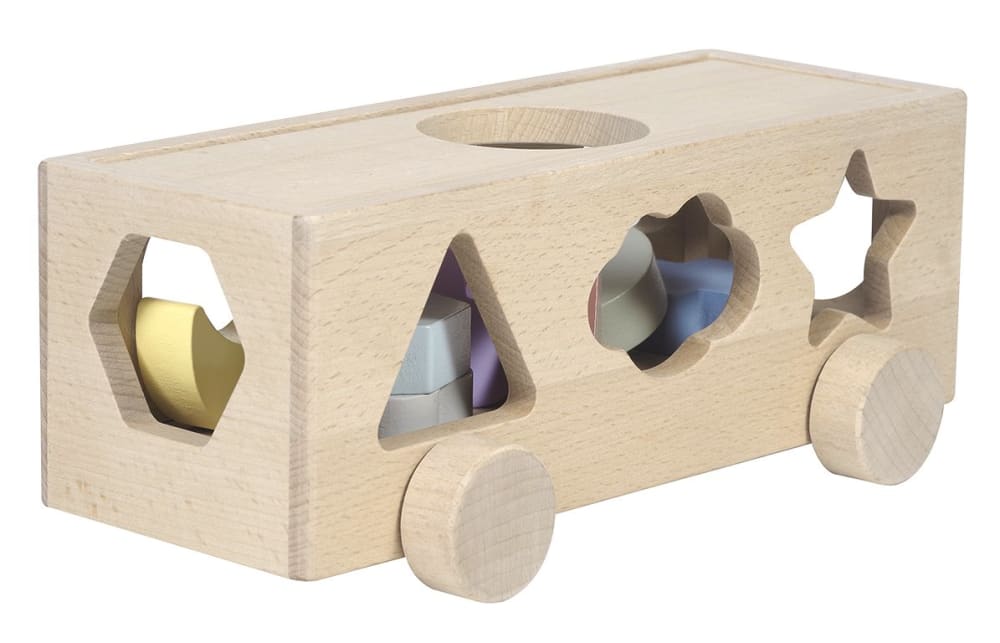 Kindsgut Steckwürfel Auto BEIGE HOLZ Kinder