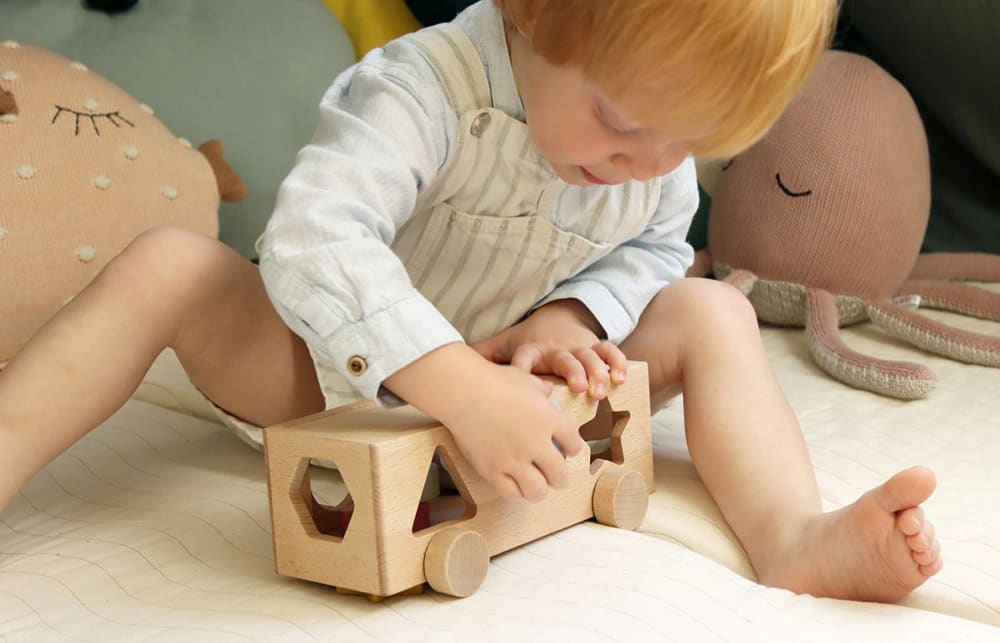 Jeu' de'eveil - Voiture avec cubes à encastrer en bois (Kindsgut) - Image 3