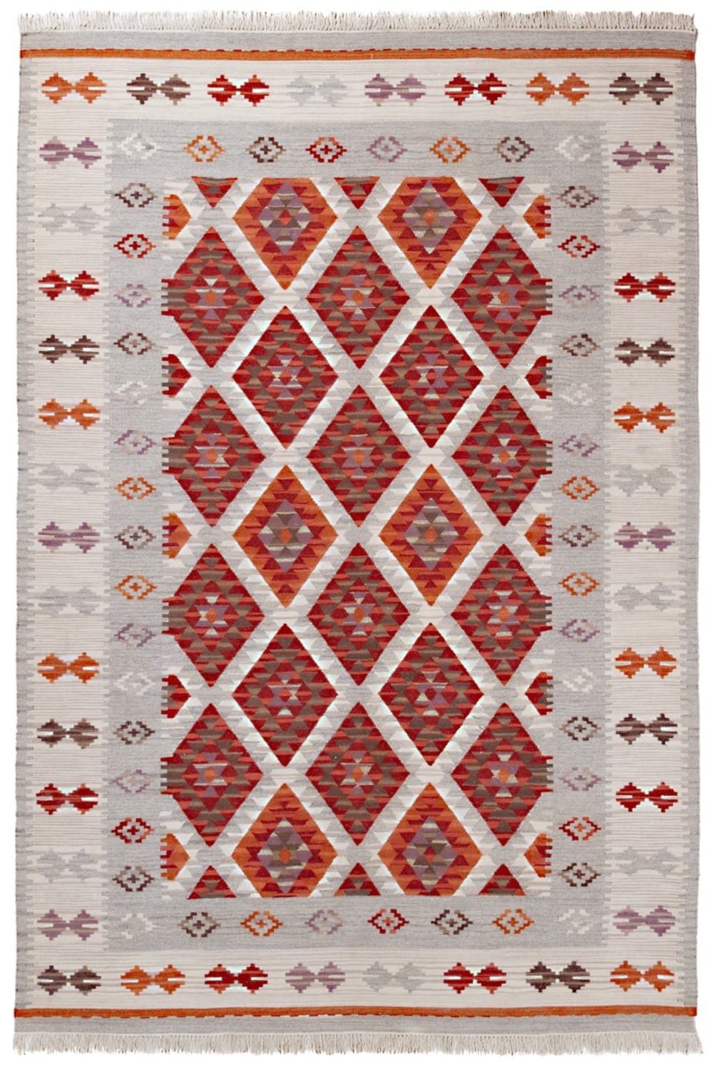 Carpet Living Teppich aus Wolle, 160x230cm, rot style modern Beige Wolle