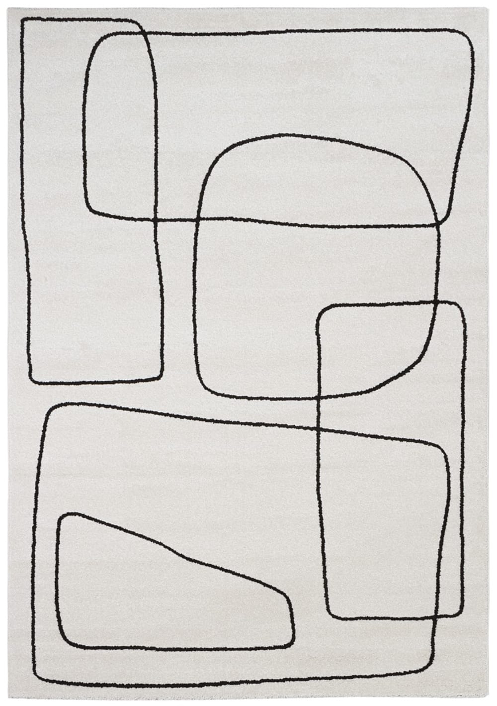 Carpet Living Teppich aus Stoff, 200x290cm, weiss Schwarz Acryl