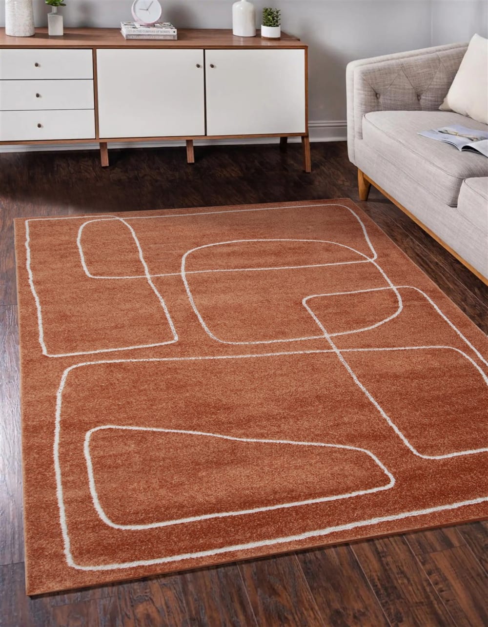Teppich aus Stoff, 200x290cm, orange - Maisons Du Monde