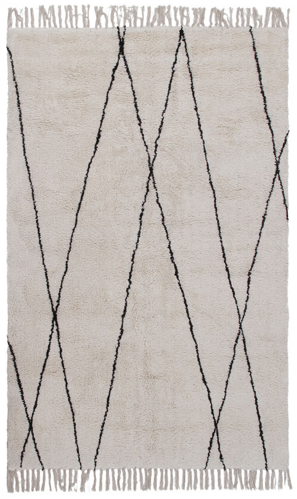 Carpet Living Teppich aus Baumwolle, 160x230cm, weiss style modern Weiß Baumwolle